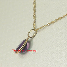 Load image into Gallery viewer, 14K Yellow Gold Amethyst Bezel Pendant (7x9mm)