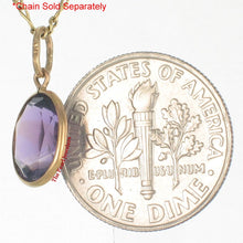 Load image into Gallery viewer, 14K Yellow Gold Amethyst Bezel Pendant (7x9mm)