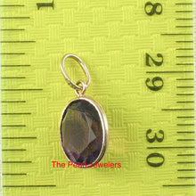 Load image into Gallery viewer, 14K Yellow Gold Amethyst Bezel Pendant (7x9mm)