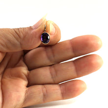 Load image into Gallery viewer, 14K Yellow Gold Amethyst Bezel Pendant (7x9mm)