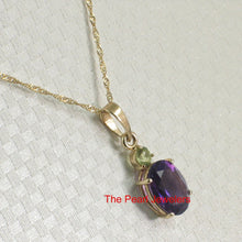 Load image into Gallery viewer, 14K Yellow Gold Amethyst &amp; Peridot Pendant