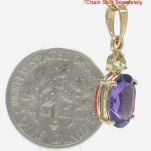 Load image into Gallery viewer, 14K Yellow Gold Amethyst &amp; Peridot Pendant