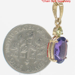 14K Yellow Gold Amethyst & Peridot Pendant