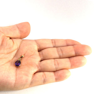 14K Yellow Gold Amethyst & Peridot Pendant