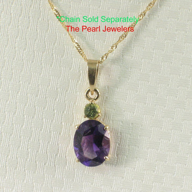 14K Yellow Gold Amethyst & Peridot Pendant