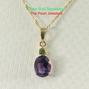 14K Yellow Gold Amethyst & Peridot Pendant