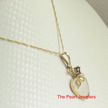 Load image into Gallery viewer, 14K Yellow Gold Apple Design Mother of Pearl &amp; Sapphire Pendant