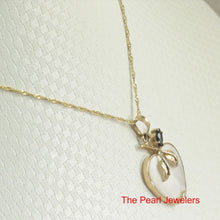 Load image into Gallery viewer, 14K Yellow Gold Apple Design Mother of Pearl &amp; Sapphire Pendant (25mm)