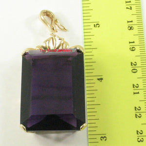 14K Yellow Gold Baguette Amethyst Enhancer Pendant