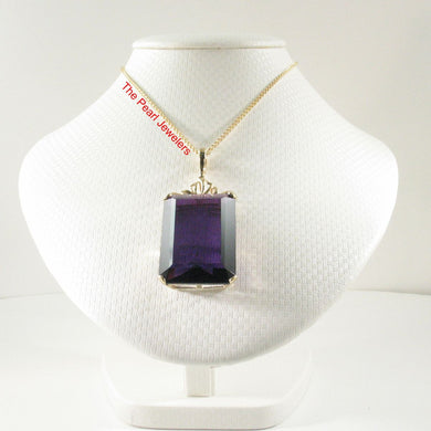 14K Yellow Gold Baguette Amethyst Enhancer Pendant