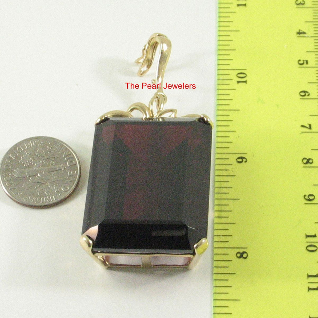 14K Yellow Gold Baguette Garnet Enhancer Pendant