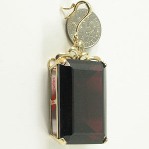 14K Yellow Gold Baguette Garnet Enhancer Pendant
