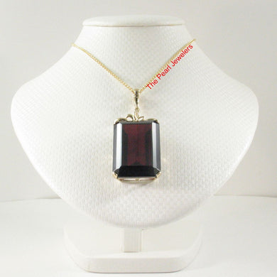 14K Yellow Gold Baguette Garnet Enhancer Pendant