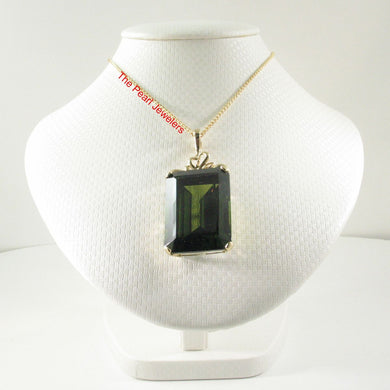 14K Yellow Gold Baguette Peridot Enhancer Pendant