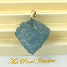 Load image into Gallery viewer, 14K Yellow Gold Baroque Rough Aquamarine Pendant