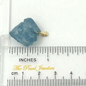 14K Yellow Gold Baroque Rough Aquamarine Pendant