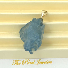 Load image into Gallery viewer, 14K Yellow Gold Baroque Rough Aquamarine Pendant