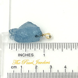 14K Yellow Gold Baroque Rough Aquamarine Pendant