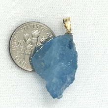 Load image into Gallery viewer, 14K Yellow Gold Baroque Rough Aquamarine Pendant