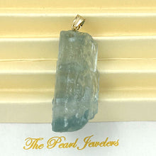 Load image into Gallery viewer, 14K Yellow Gold Baroque Rough Aquamarine Pendant