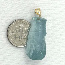 Load image into Gallery viewer, 14K Yellow Gold Baroque Rough Aquamarine Pendant