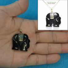 Load image into Gallery viewer, 14k Yellow Gold Black Onyx Elephant Pendant