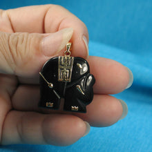 Load image into Gallery viewer, 14k Yellow Gold Black Onyx Elephant Pendant