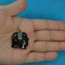 Load image into Gallery viewer, 14k Yellow Gold Black Onyx Elephant Pendant