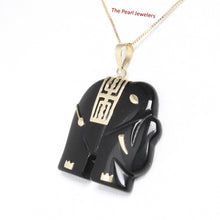 Load image into Gallery viewer, 14k Yellow Gold Black Onyx Elephant Pendant