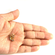 Load image into Gallery viewer, 14K Yellow Gold Butterfly Pendant with Diamonds, Ruby &amp; Emerald