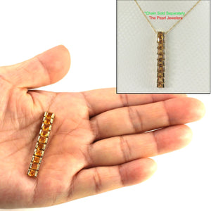 14K Yellow Gold Citrine Bar Pendant