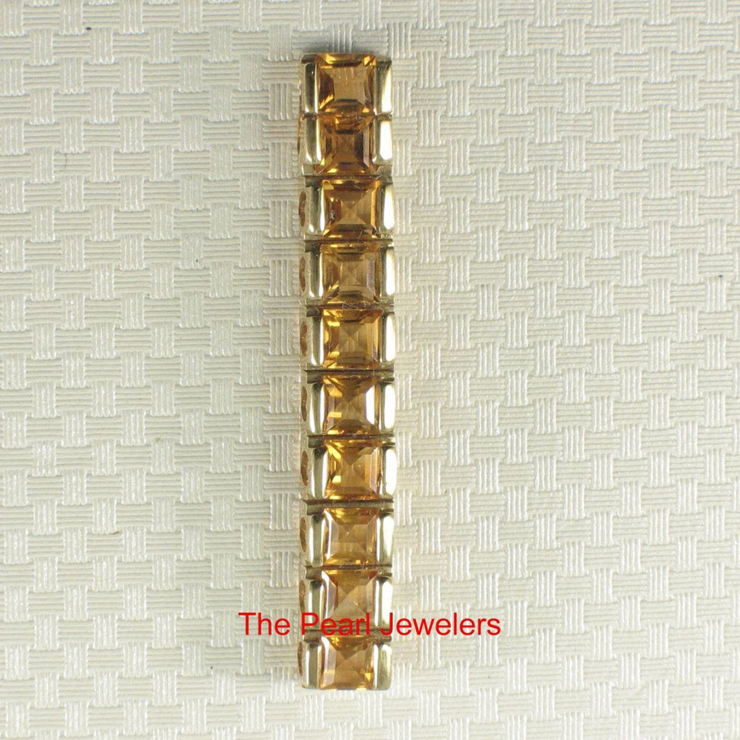 14K Yellow Gold Citrine Bar Pendant