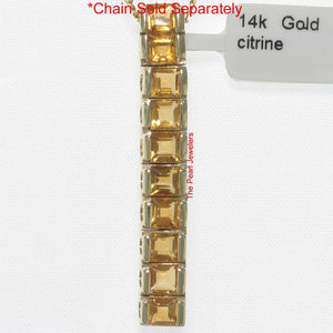 14K Yellow Gold Citrine Bar Pendant