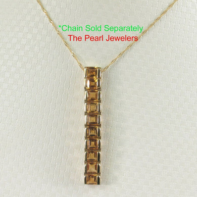 14K Yellow Gold Citrine Bar Pendant