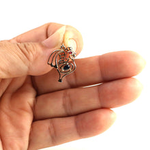 Load image into Gallery viewer, 14K Yellow Gold Cock Design Pendant with Sapphire &amp; Ruby