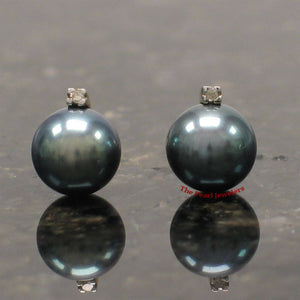14k Yellow Gold Diamond & Cultured Pearl Stud Earrings (Multi-Color)