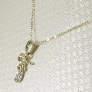 14K Yellow Gold Diamond Script Initial F Pendant