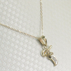 14K Yellow Gold Diamond Script Initial F Pendant