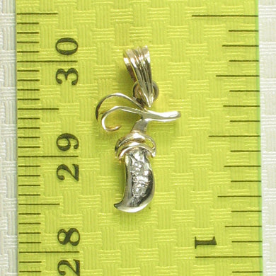 14K Yellow Gold Diamond Script Initial F Pendant