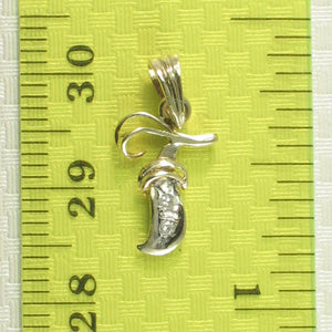 14K Yellow Gold Diamond Script Initial F Pendant