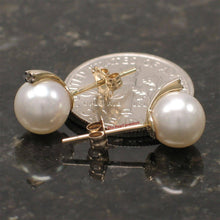 Load image into Gallery viewer, 14k Yellow Gold Diamond &amp; Cultured Pearl Stud Earrings (Multi-Color)