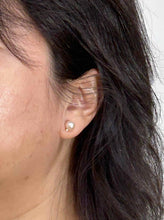 Load image into Gallery viewer, 14k Yellow Gold Diamond &amp; Cultured Pearl Stud Earrings (Multi-Color)