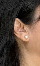 Load image into Gallery viewer, 14k Yellow Gold Diamond &amp; Cultured Pearl Stud Earrings (Multi-Color)