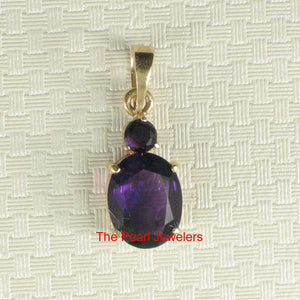 14K Yellow Gold Amethyst Pendant with Chain Option