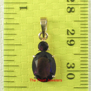 14K Yellow Gold Amethyst Pendant with Chain Option