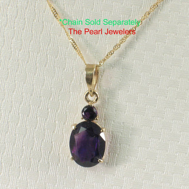 14K Yellow Gold Amethyst Pendant with Chain Option