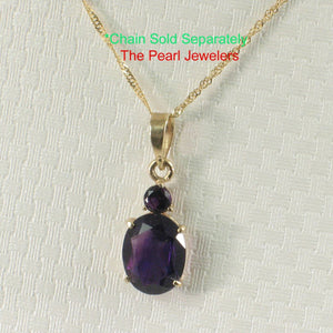 14K Yellow Gold Amethyst Pendant with Chain Option