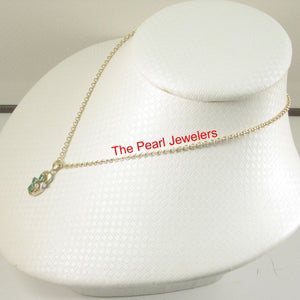 14K Yellow Gold Emerald & Diamond Pendant