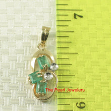 Load image into Gallery viewer, 14K Yellow Gold Emerald &amp; Diamond Pendant