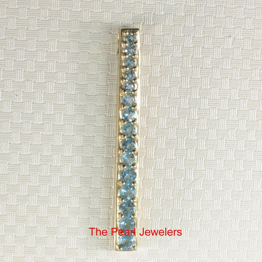 14K Yellow Gold Fifteen-Stone Blue Topaz Pendant